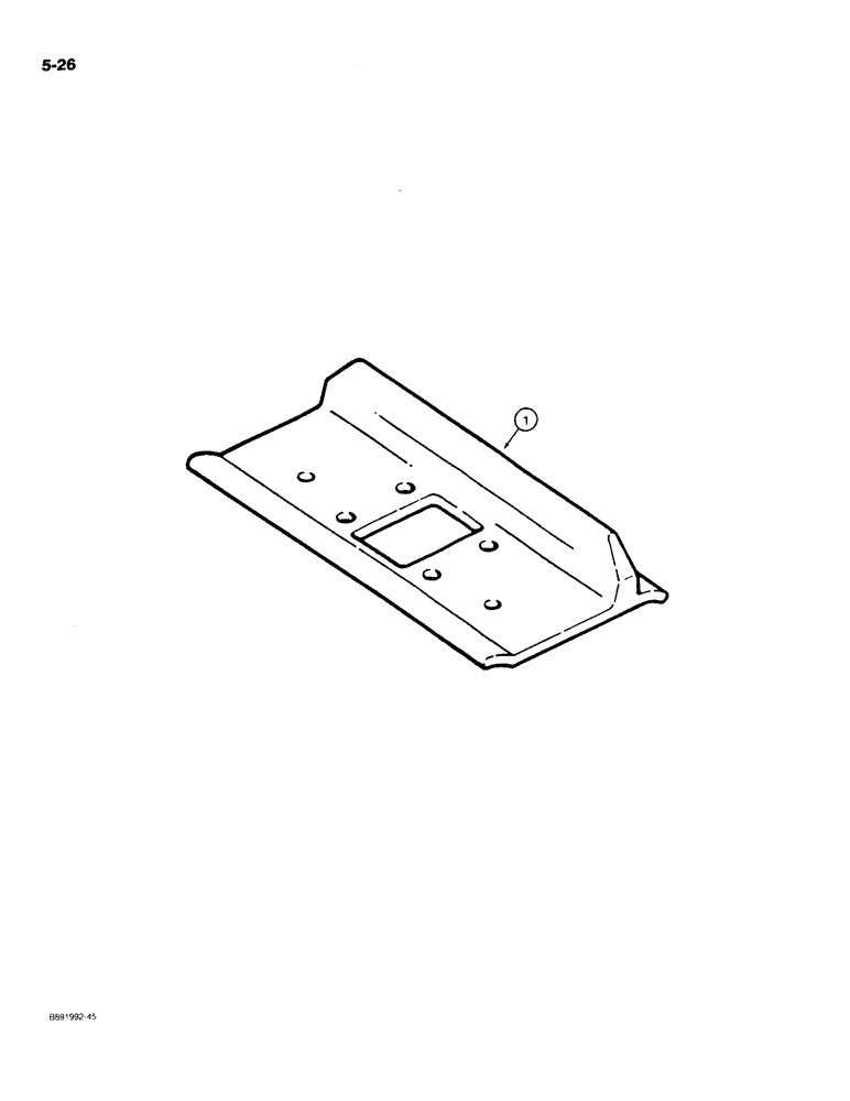 Схема запчастей Case 550 - (5-26) - TRACK SHOES, SINGLE GROUSER - OPEN CENTER, PRIOR TO P.I.N. JAK0013968 FOR 1/2 INCH MOUNTING BOLTS (11) - TRACKS/STEERING