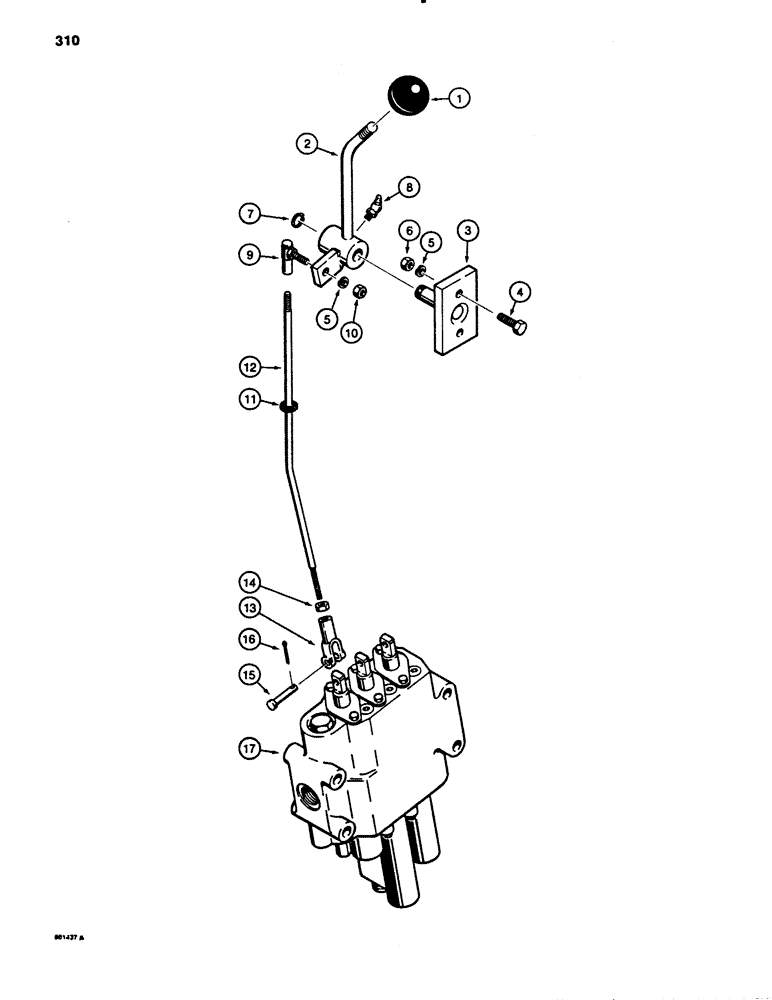 Схема запчастей Case 780B - (310) - LOADER CONTROLS - 3 SPOOL VALVE AND LEVERS (09) - CHASSIS/ATTACHMENTS