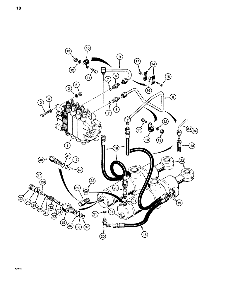 Схема запчастей Case 35A - (10) - SWING CYLINDER HYDRAULIC CIRCUIT 