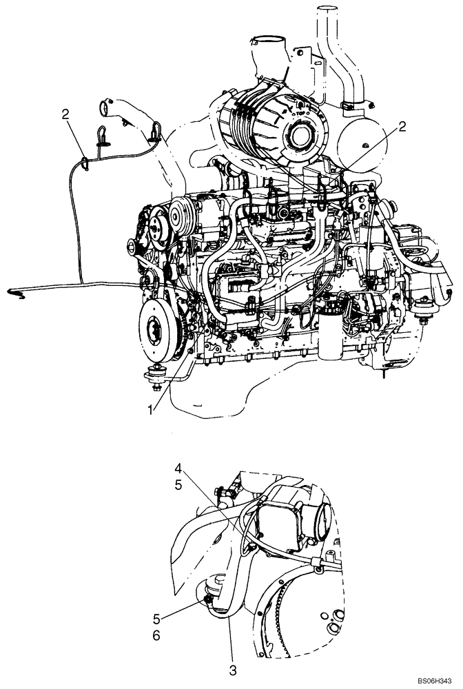 Схема запчастей Case 1150K - (04-06) - HARNESS, ENGINE (LEFT-HAND SIDE AND REAR) (04) - ELECTRICAL SYSTEMS