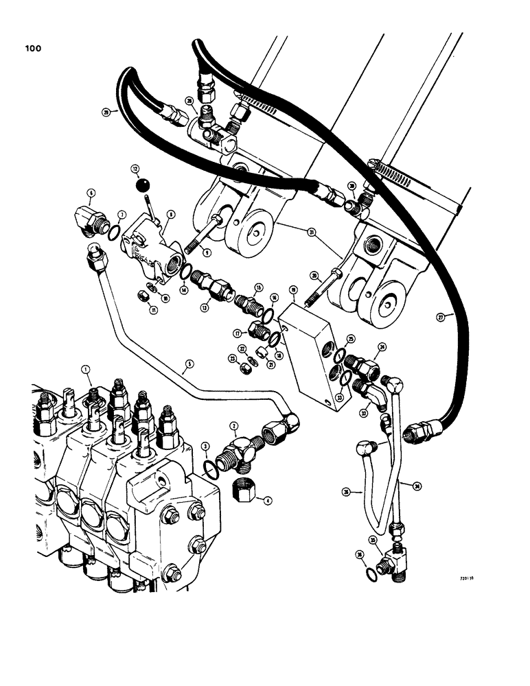 Схема запчастей Case 35 - (098) - D16911 BUCKET CYLINDER HOSE PROTECTION KIT, SERVICE OPTION BEFORE BACKHOE SN 5223899 