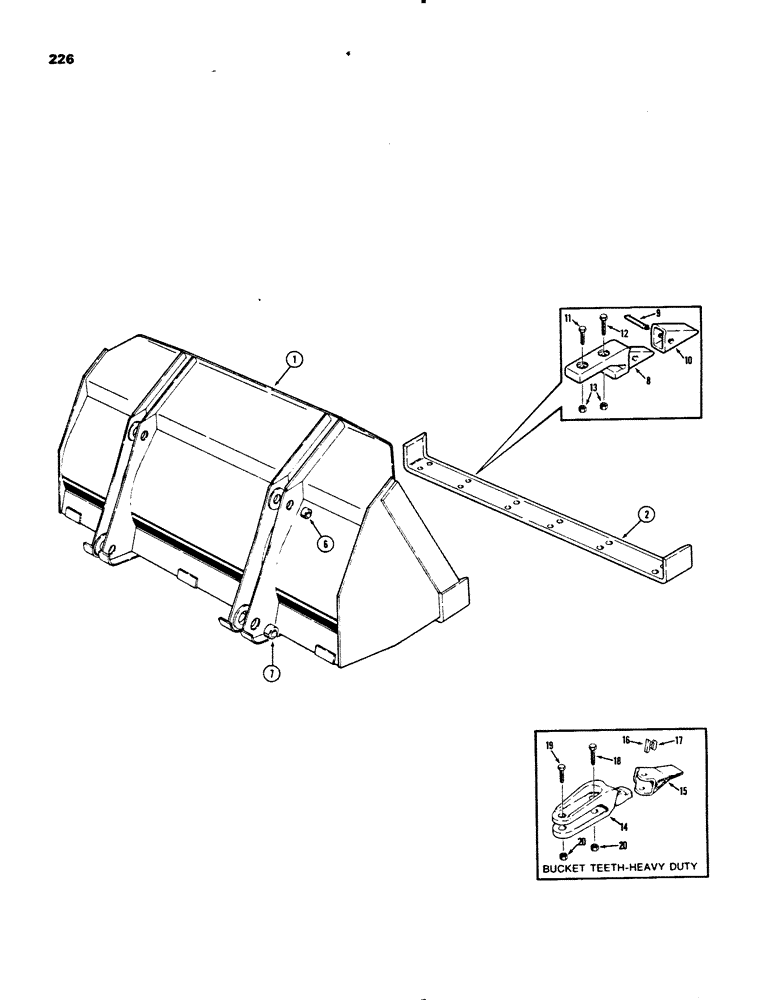 Схема запчастей Case 450B - (226) - D49578 LOADER BUCKET (18) - ATTACHMENT ACCESSORIES