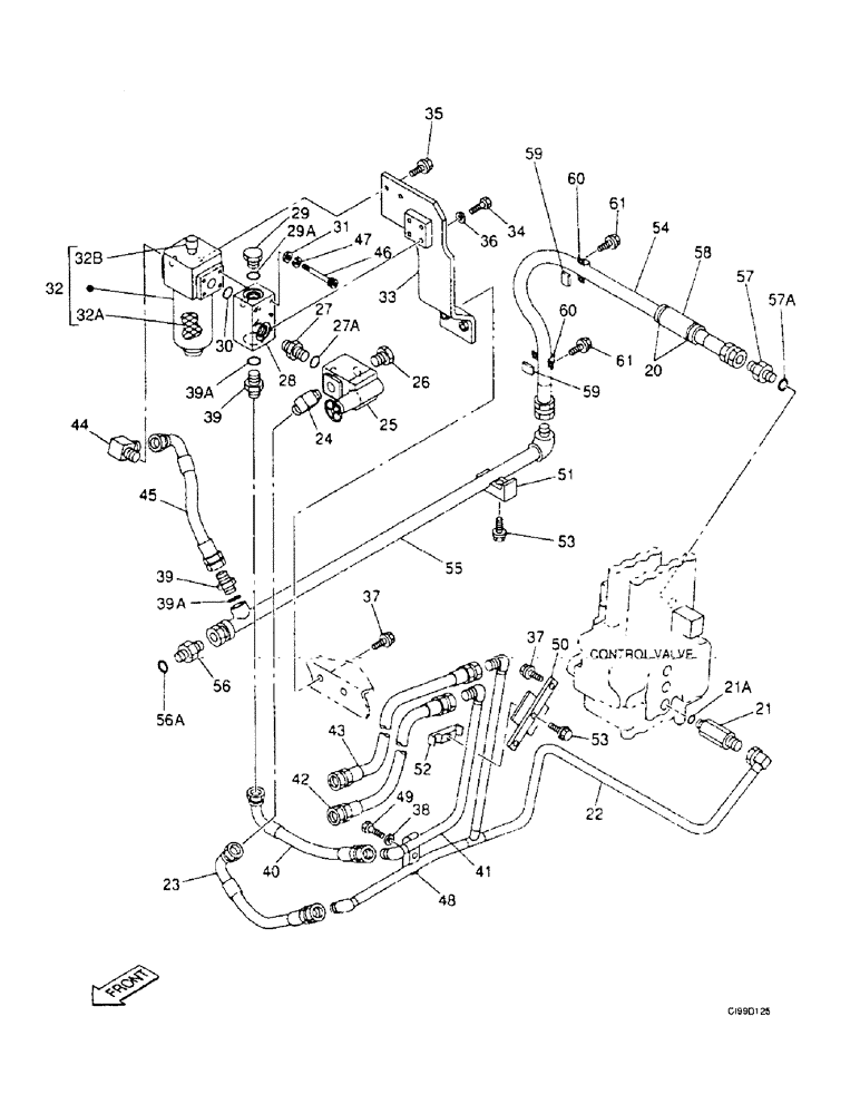 Схема запчастей Case 9007B - (8-044) - AUX HYDRAULIC CIRCUIT - PICK HAMMER (08) - HYDRAULICS