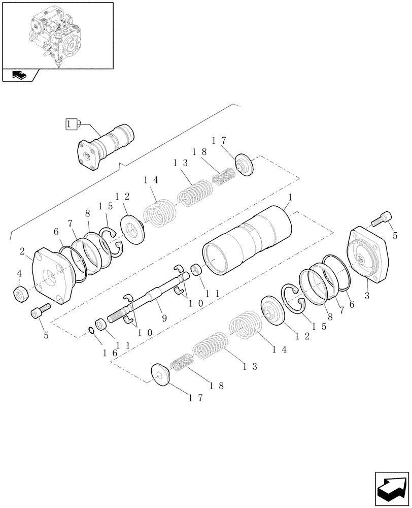 Схема запчастей Case 321E - (1.82.3/02[04]) - PUMP ADJUSTMENT (07) - HYDRAULIC SYSTEMS