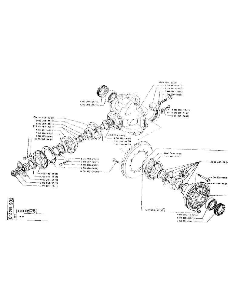 Схема запчастей Case 75P - (055) - DIFFERENTIAL 7X37 (04) - UNDERCARRIAGE