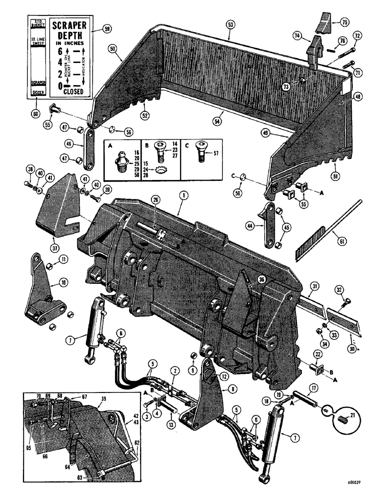 Схема запчастей Case 750 - (178) - ULRICH MULTI-PURPOSE BUCKET (05) - UPPERSTRUCTURE CHASSIS