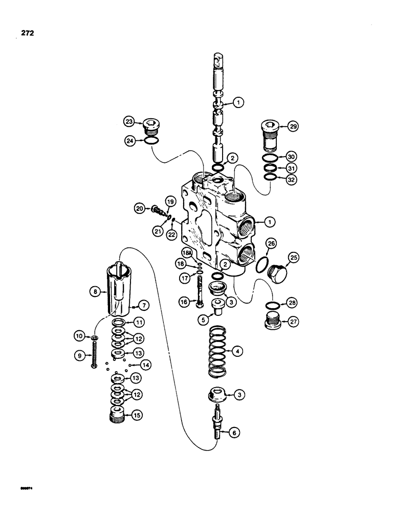 Схема запчастей Case 855C - (272) - D87096 BACKHOE SECTION (07) - HYDRAULIC SYSTEM