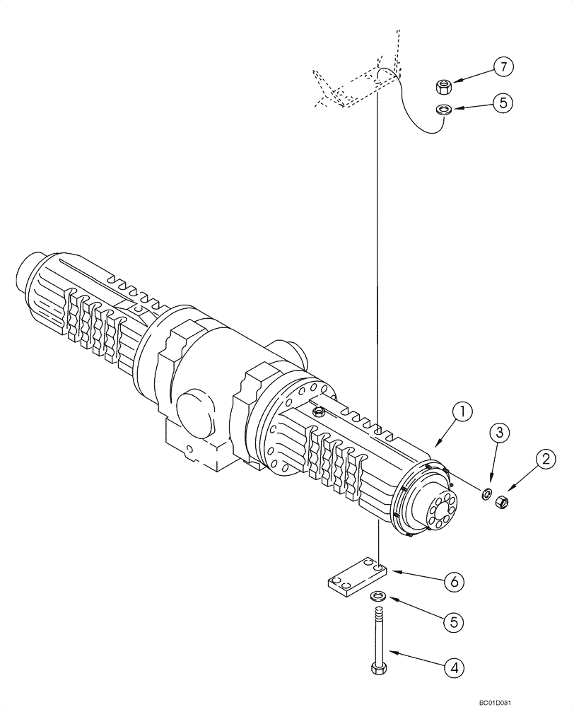 Схема запчастей Case 588G - (06-23) - AXLE, FRONT DRIVE - MOUNTING (06) - POWER TRAIN