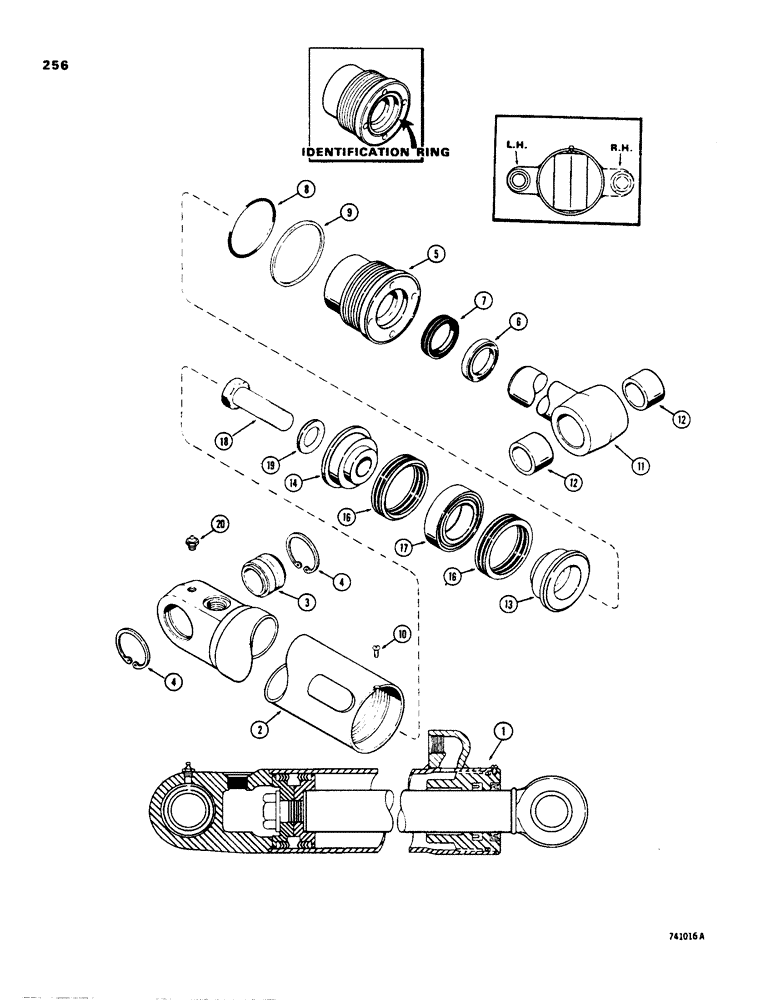 Схема запчастей Case 35 - (256) - G33982 AND G33983 BACKHOE STABILIZER CYLINDERS, USED ON MODELS WITH CAB 