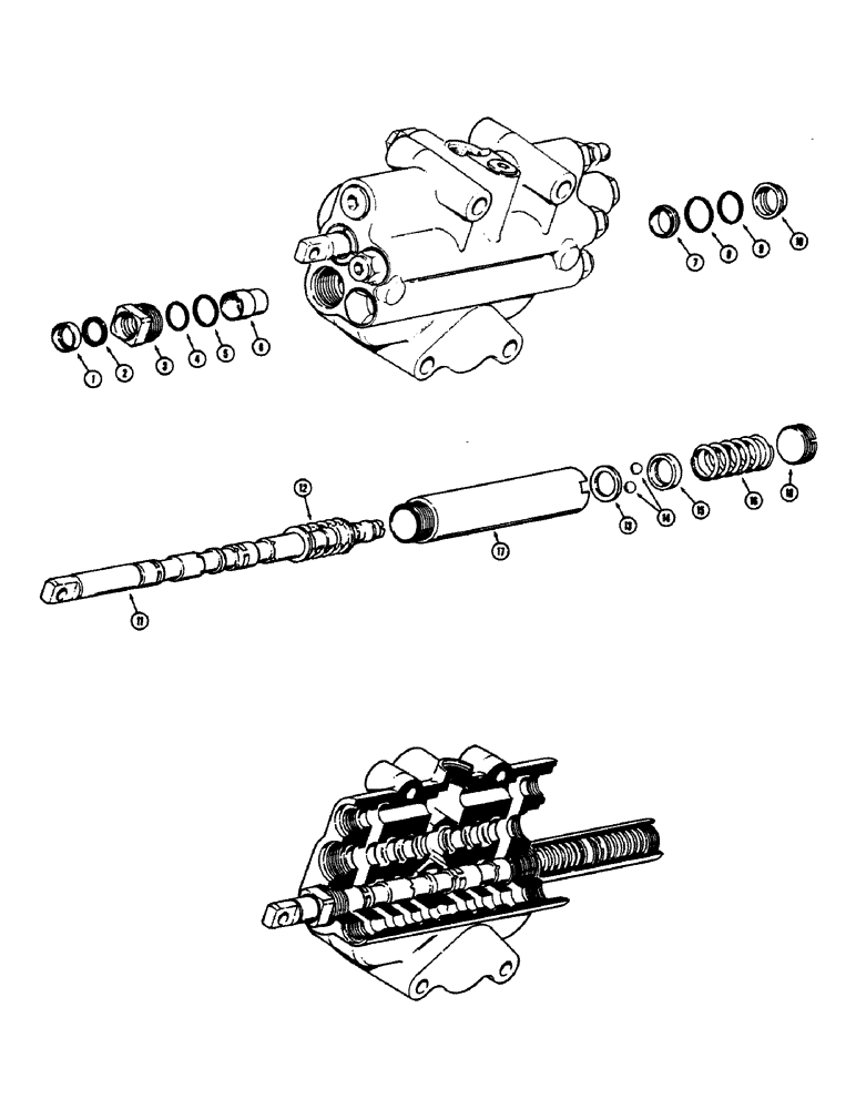 Схема запчастей Case 680CK - (180) - FOUR POSITION SPOOLS - FLOAT (35) - HYDRAULIC SYSTEMS