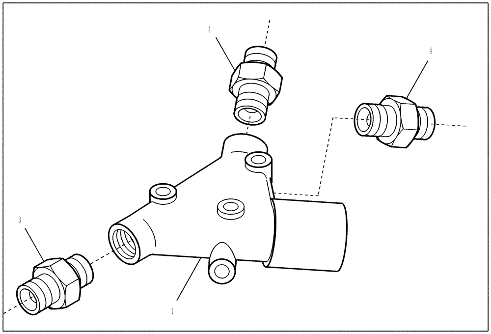 Схема запчастей Case 21D - (23.031[001]) - PRESS.REL.VALVE MOUNTING PARTS (OPTION) (S/N 561101-UP) No Description