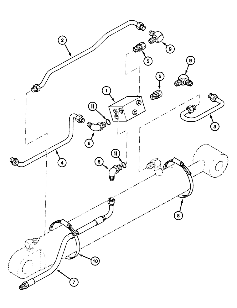 Схема запчастей Case 580SK - (8-120) - DIPPER LOAD HOLDING VALVE, UP TO S/N JJH0045533 (08) - HYDRAULICS