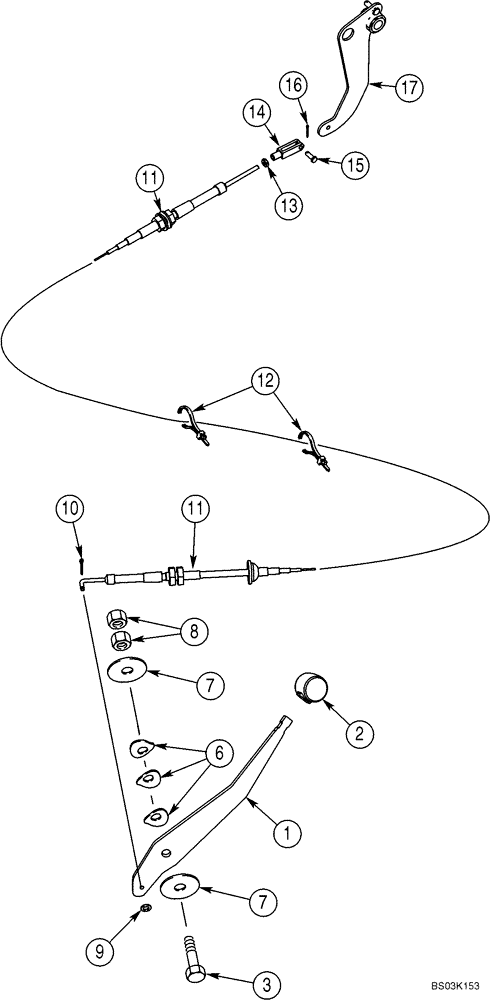 Схема запчастей Case 580M - (03-02) - CONTROLS - THROTTLE, HAND (03) - FUEL SYSTEM