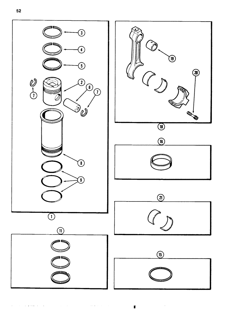 Схема запчастей Case 1080 - (052) - PISTON AND SLEEVE ASSEMBLY, 504BDT DIESEL ENGINE (10) - ENGINE