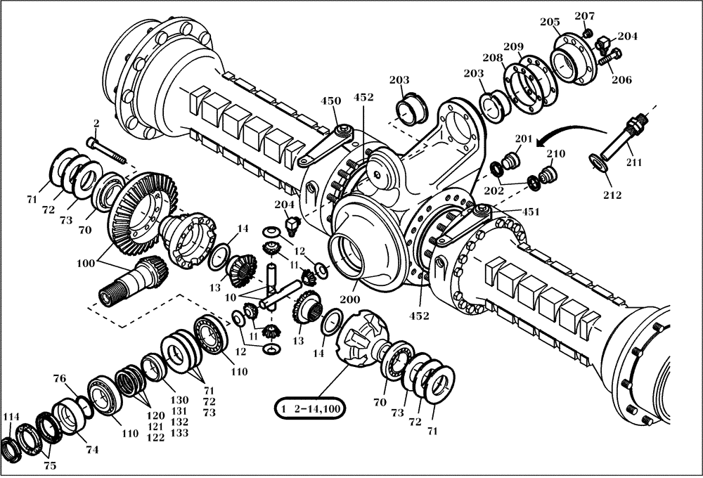 Схема запчастей Case 221D - (02.215[002]) - CAMSHAFT DRIVE (OPTION) (S/N 581101-UP) (23) - FOUR WHEEL DRIVE SYSTEM