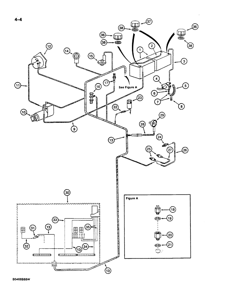 Схема запчастей Case 125B - (4-04) - ENGINE ELECTRICAL SYSTEM, P.I.N. 74880 THROUGH 74963, 21801 THRU 21868, 26801 AND AFTER (04) - ELECTRICAL SYSTEMS