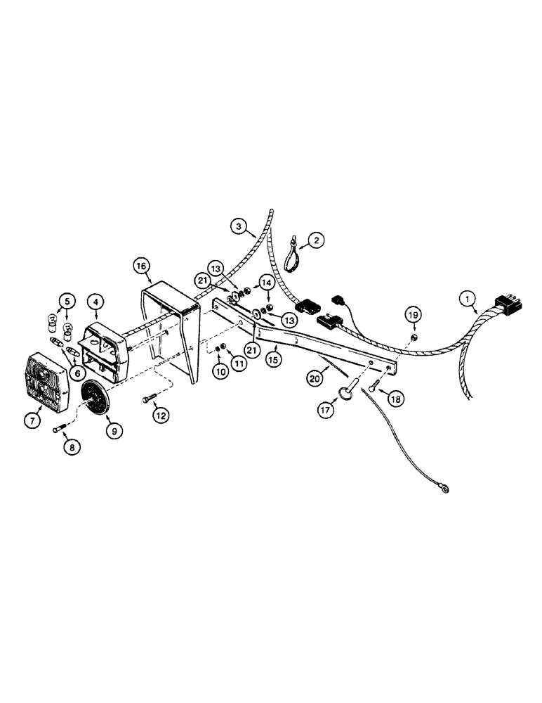 Схема запчастей Case 580SK - (4-28) - REAR TRACTOR LAMPS AND MOUNTING (04) - ELECTRICAL SYSTEMS