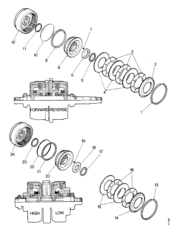 Схема запчастей Case 850 - (B10-1) - CLUTCHES, FORWARD AND REVERSE (03) - TRANSMISSION