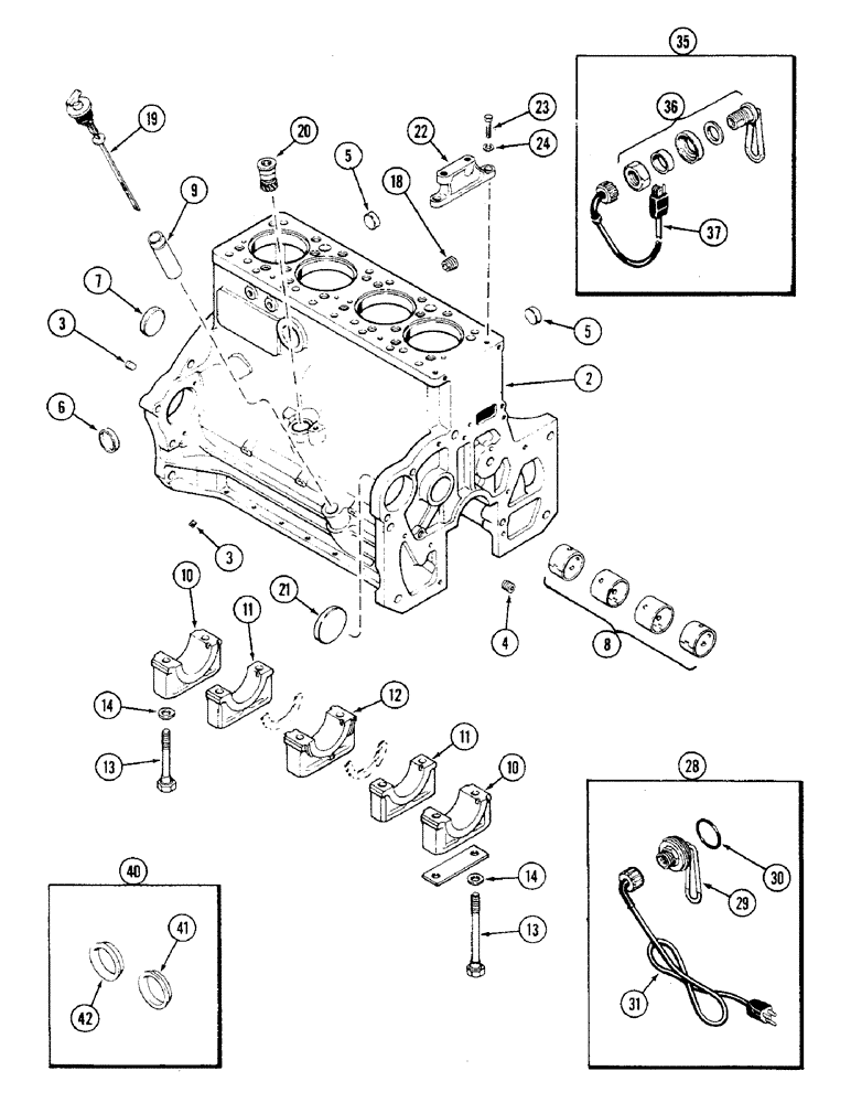 Схема запчастей Case 475 - (018) - CYLINDER BLOCK, 336BD DIESEL ENGINE (10) - ENGINE