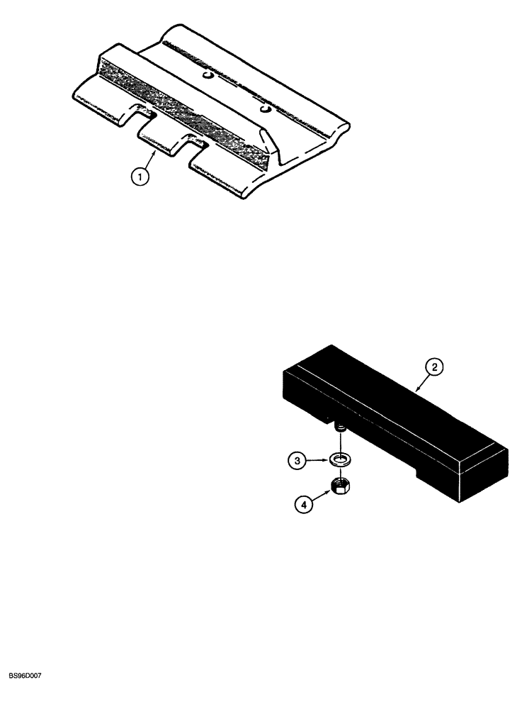 Схема запчастей Case 1150G - (5-024) - TRACK SHOES (04) - UNDERCARRIAGE