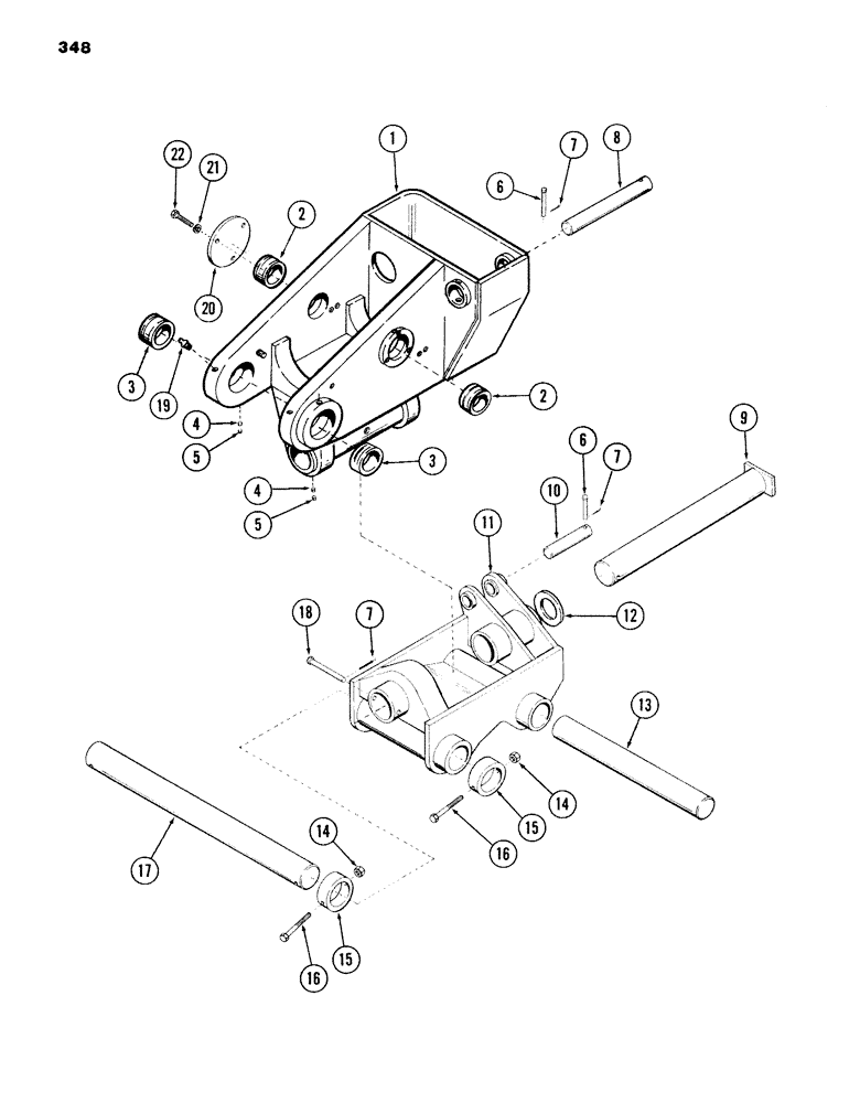 Схема запчастей Case 980B - (348) - WRIST-O-TWIST (05) - UPPERSTRUCTURE CHASSIS