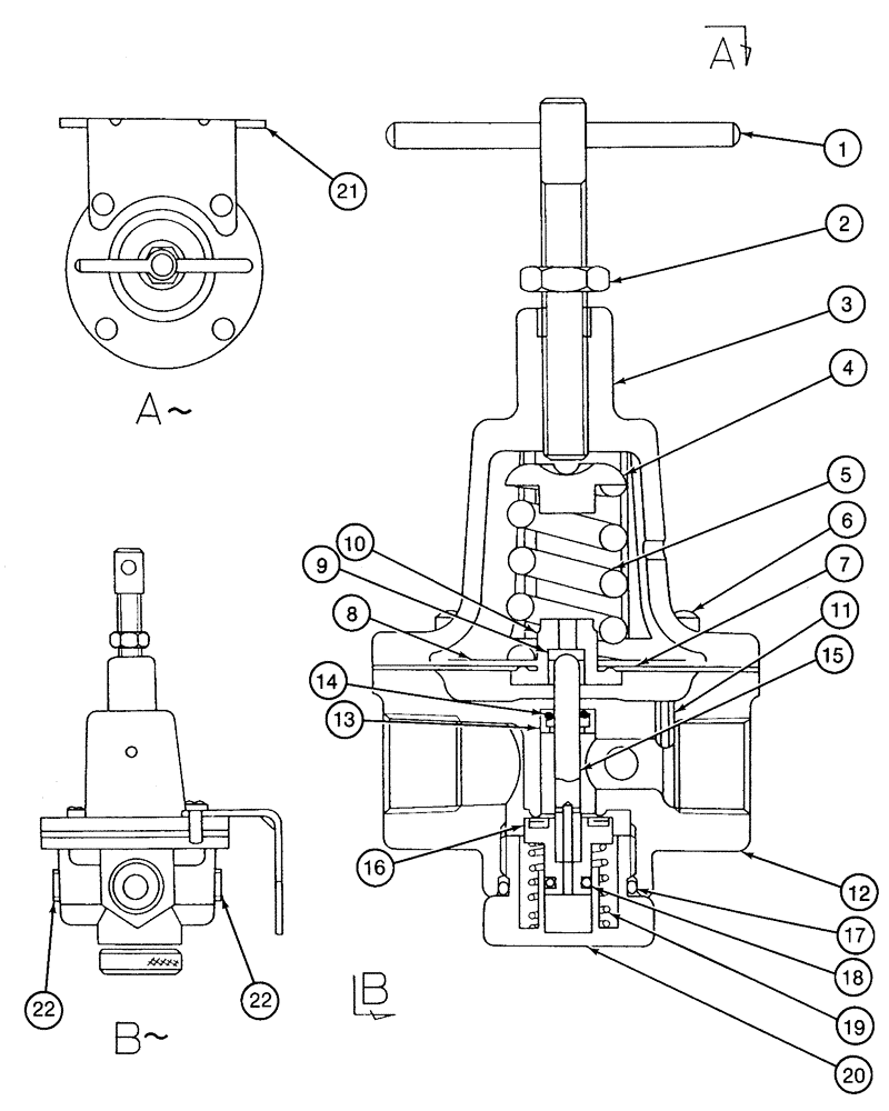 Схема запчастей Case 9060 - (8-098) - 152845A1 REDUCING VALVE (08) - HYDRAULICS