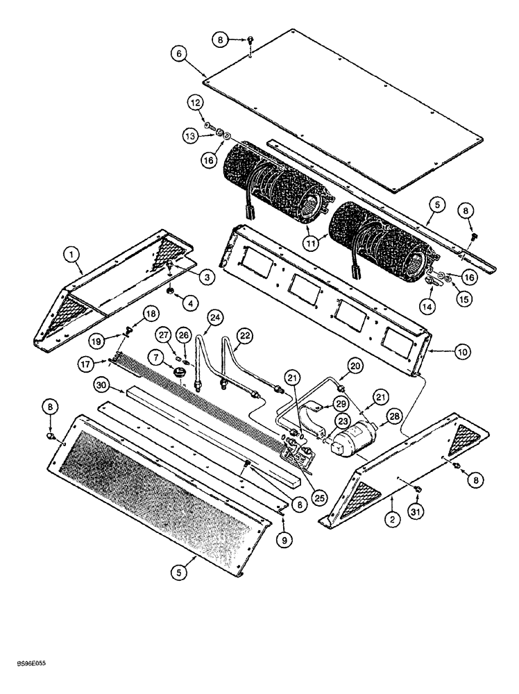 Схема запчастей Case 1150G - (9-064) - AIR CONDITIONING SYSTEM, ABOVE CAB ROOF (05) - UPPERSTRUCTURE CHASSIS