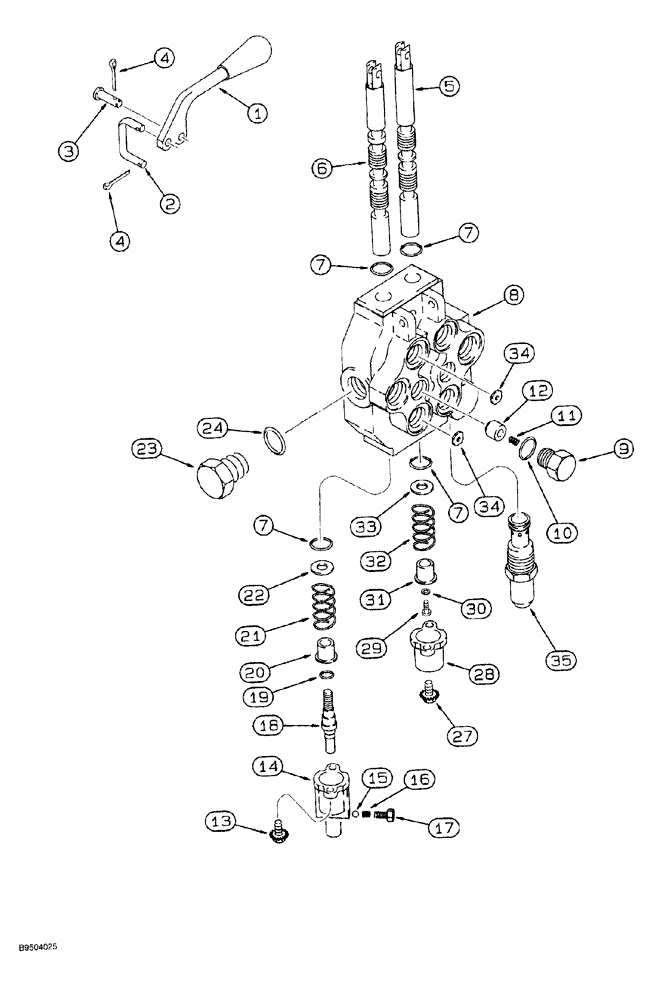 Схема запчастей Case MAXI-SNEAKER - (08-042) - PLOW LIFT, SWING CONTROL VALVE ASSEMBLY, 220409A1, P75 PLOW (08) - HYDRAULICS