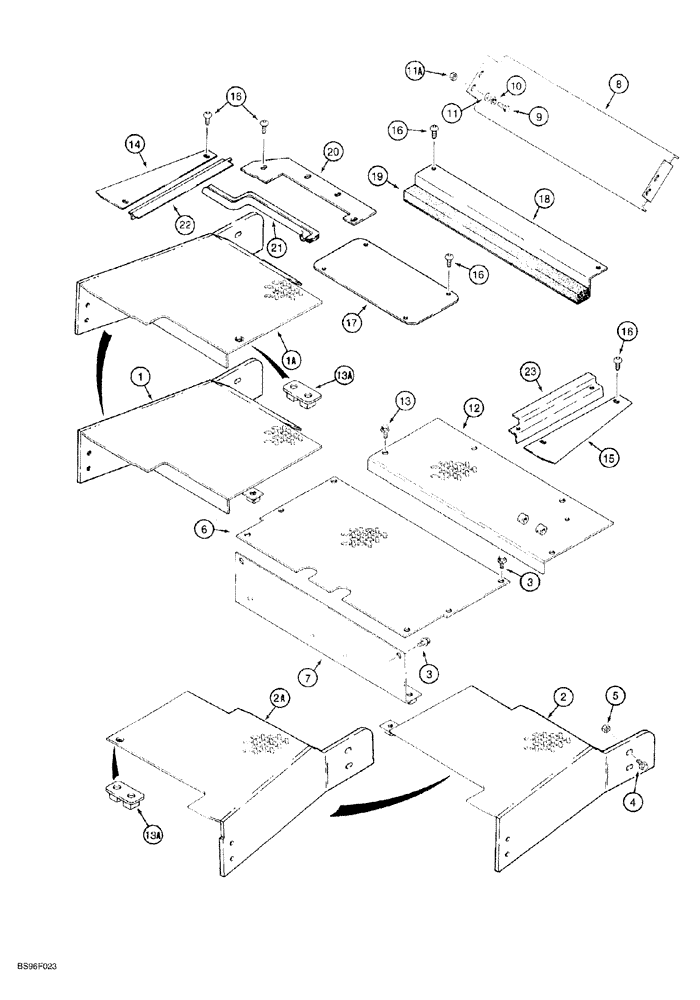 Схема запчастей Case 650G - (9-34) - FLOOR AND STEP PLATES (09) - CHASSIS/ATTACHMENTS