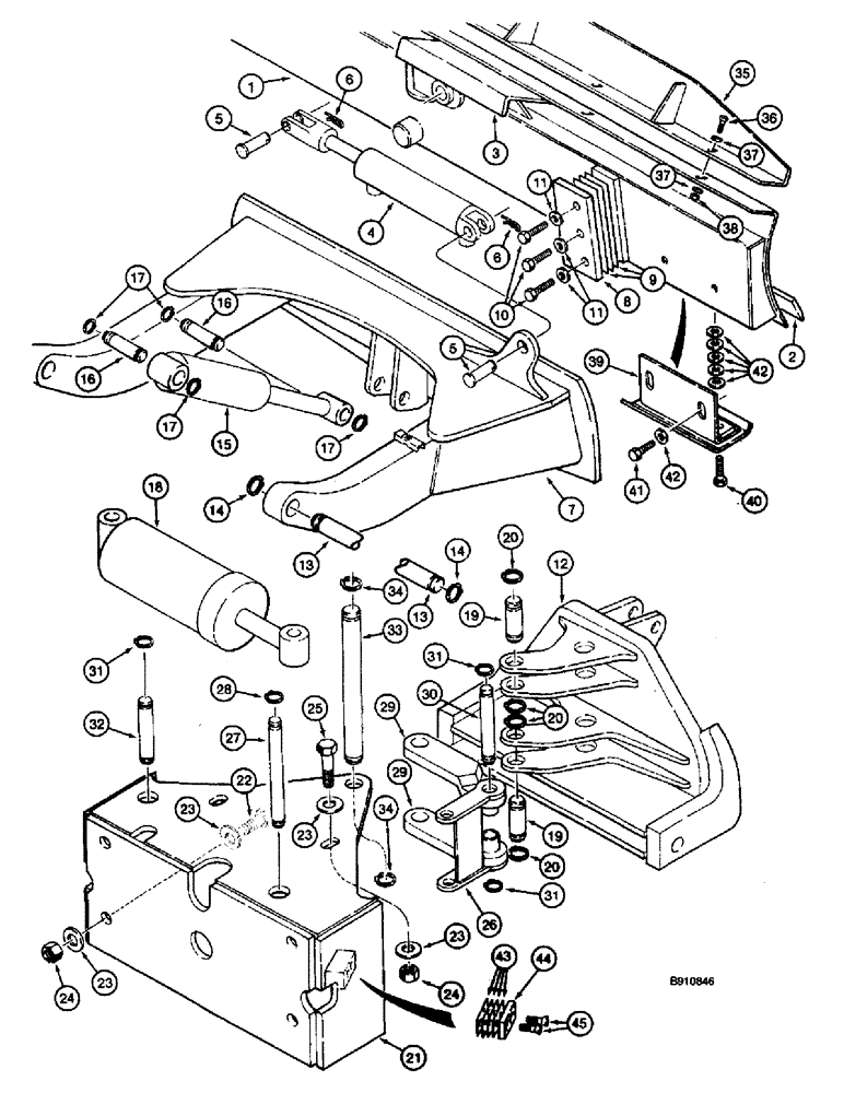 Схема запчастей Case 660 - (9-020) - BACKFILL BLADE, FRAME AND MOUNTING (09) - CHASSIS/ATTACHMENTS