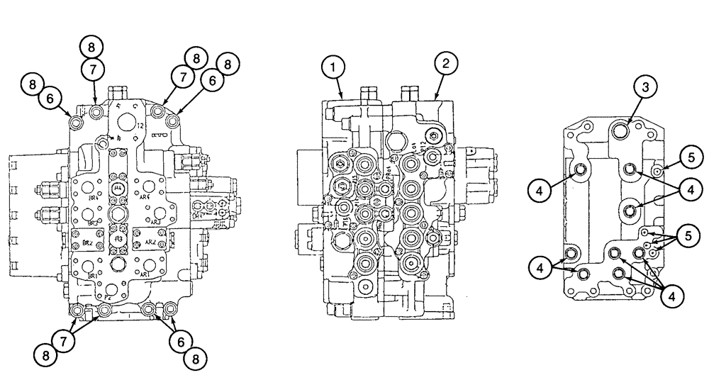 Схема запчастей Case 9050B - (8-126) - CONTROL VALVE, HOUSINGS AND MISCELLANEOUS COMPONENTS (08) - HYDRAULICS