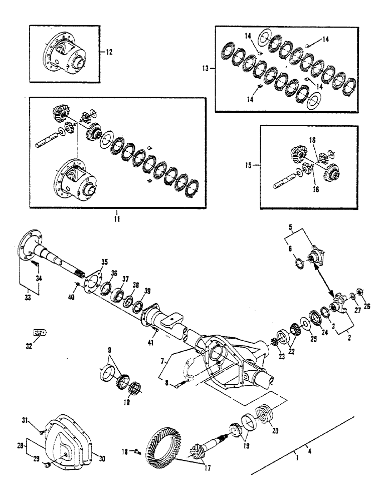 Схема запчастей Case 30 - (26) - FRONT AND REAR AXLE ASSEMBLIES 