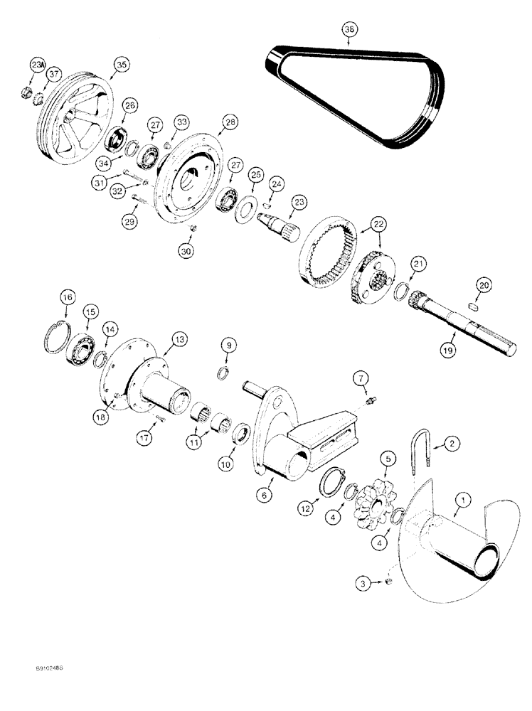 Схема запчастей Case 60 - (09-006) - DIGGING DRIVE AND AUGER 