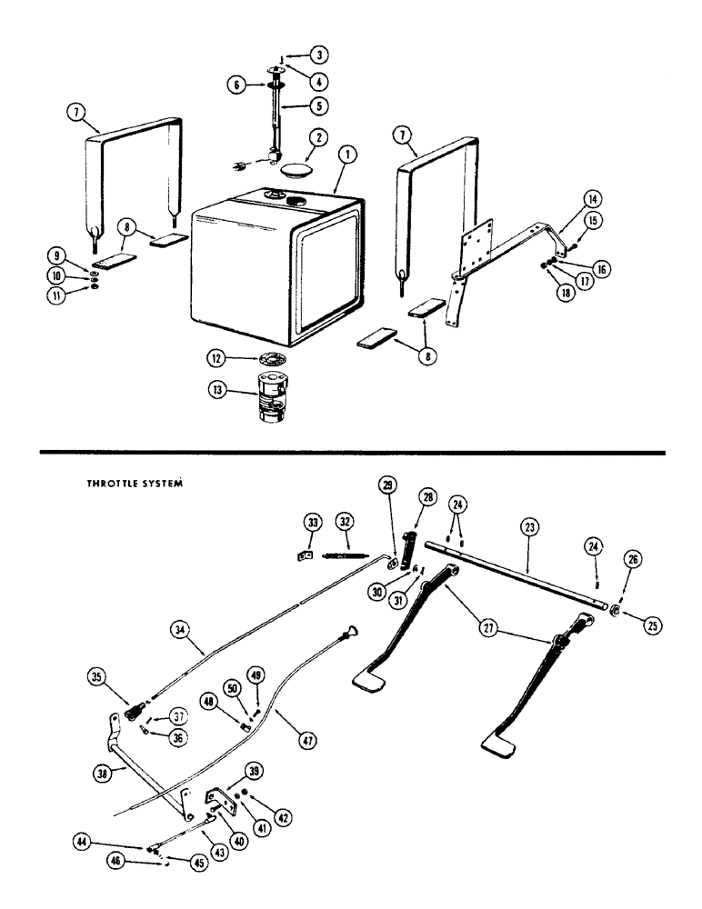 Схема запчастей Case 500 - (024) - FUEL TANK SYSTEM, (188) DIESEL ENGINE (01) - ENGINE