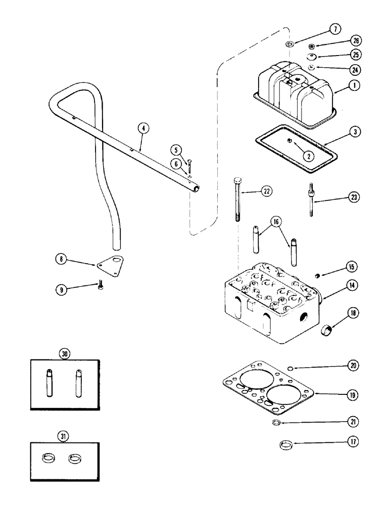 Схема запчастей Case W10C - (032) - CYLINDER HEAD AND COVER, (377) SPARK IGNITION ENGINE (02) - ENGINE