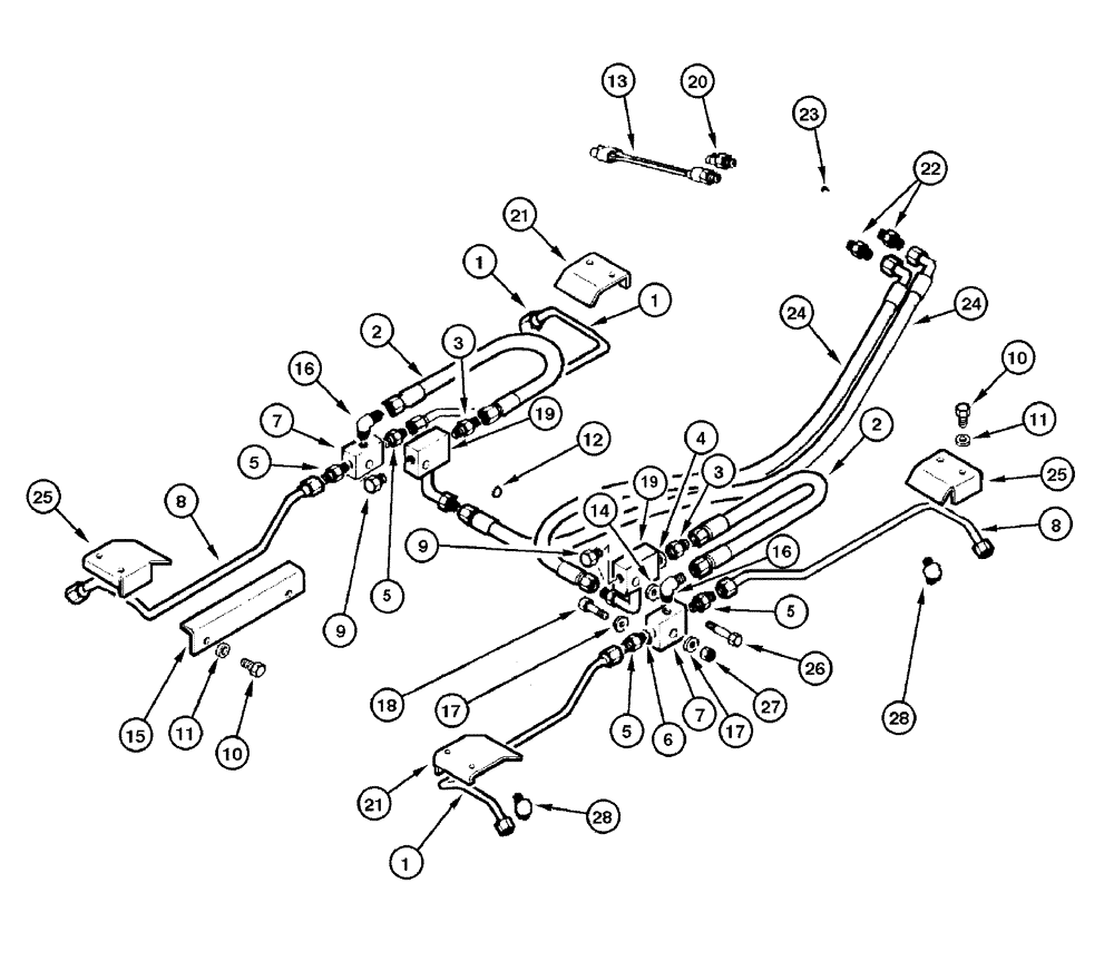 Схема запчастей Case 865 DHP - (7-014) - BRAKE HYDRAULIC CIRCUIT (CLARK) (07) - BRAKES