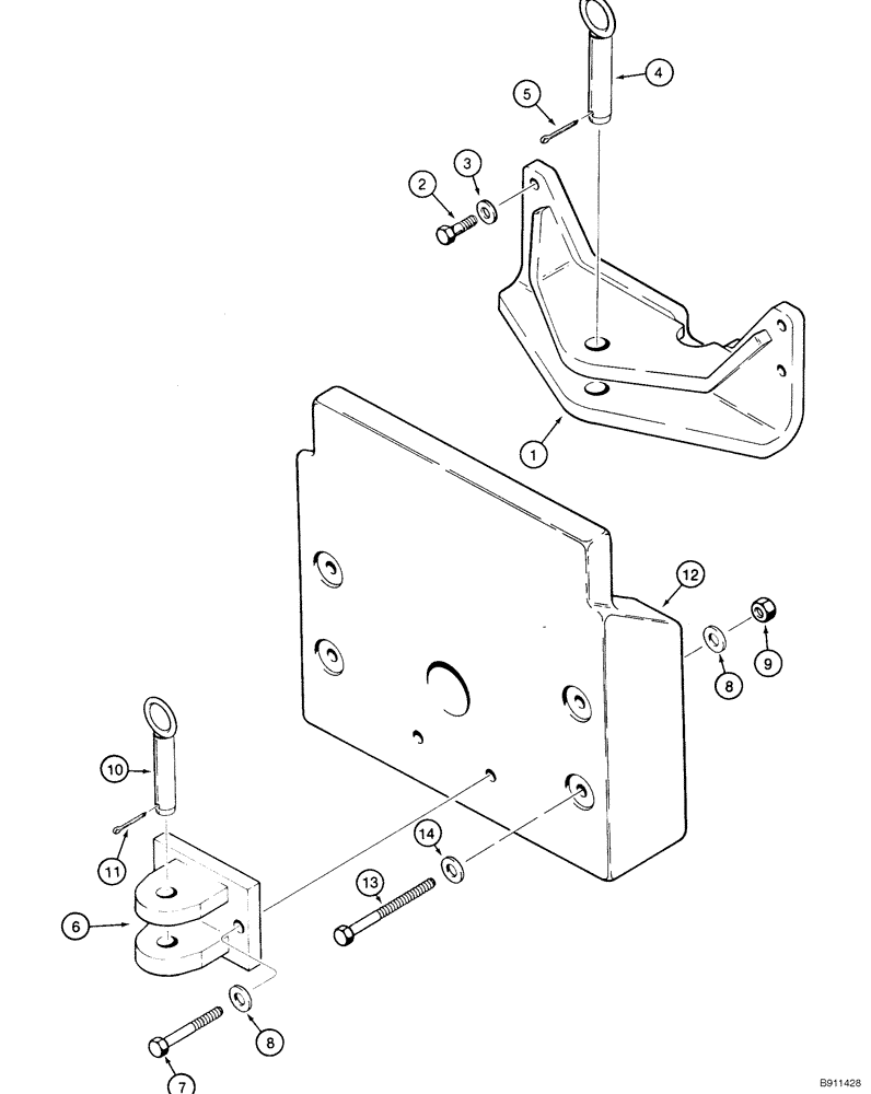 Схема запчастей Case 550H-IND - (09-06) - DRAWBAR, COUNTERWEIGHT (09) - CHASSIS/ATTACHMENTS