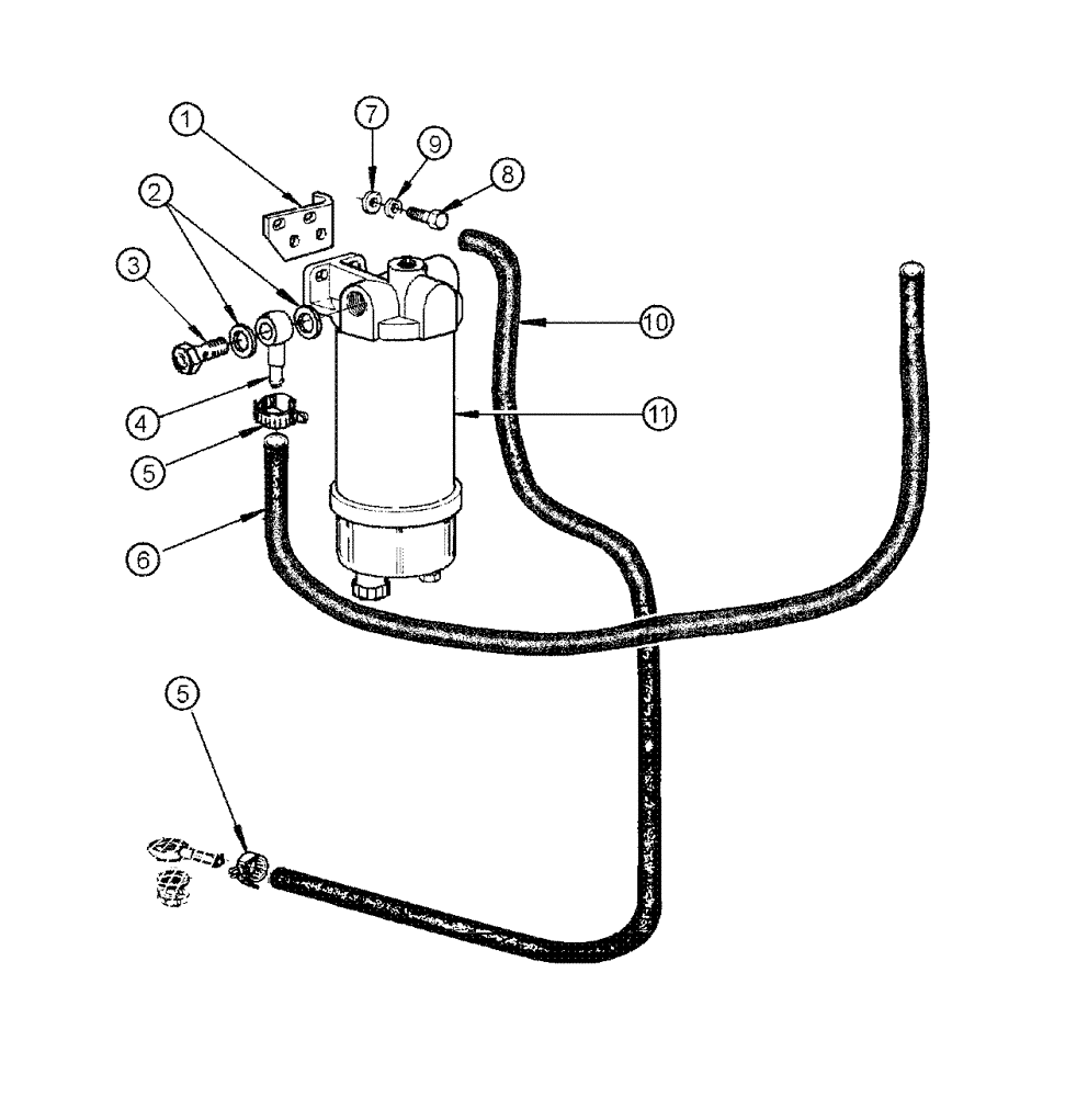 Схема запчастей Case 865 DHP - (3-008) - FUEL FILTER - LINE (03) - FUEL SYSTEM