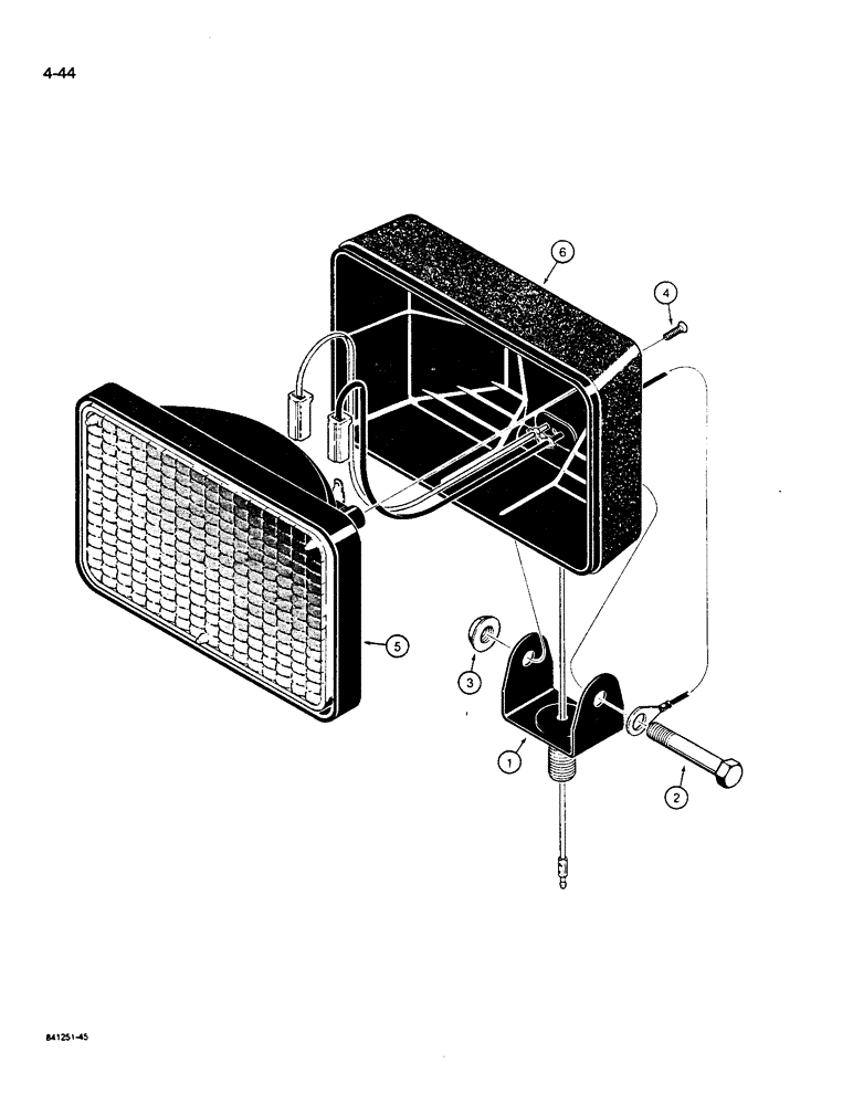 Схема запчастей Case W14B - (4-44) - LAMPS - FRONT AND REAR, FRONT LAMP, FRONT AND REAR FLOOD (04) - ELECTRICAL SYSTEMS