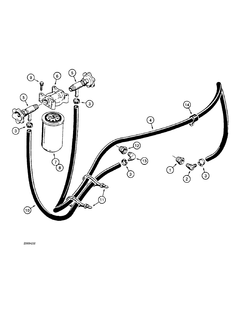 Схема запчастей Case 1155E - (2-120) - COOLANT CONDITIONING SYSTEM, DOZER AND DRAWBAR MODELS, *USED PRIOR TO PIN JAK0008615 (02) - ENGINE