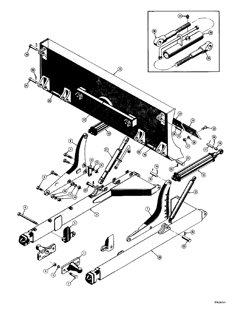 Схема запчастей Case 320 - (154) - MECHANICAL CROWNING BULLDOZER, (SERIAL NO. 3003851 AND AFTER) (05) - UPPERSTRUCTURE CHASSIS