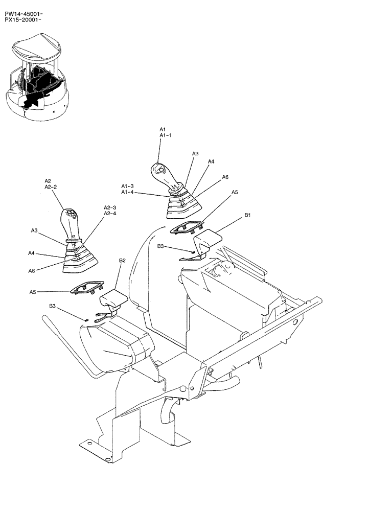 Схема запчастей Case CX36B - (01-028) - GRIP ASSY (05) - SUPERSTRUCTURE