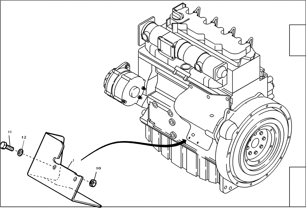 Схема запчастей Case 121E - (13.003[2989821000]) - MOTOR (GUARD PLATE JUMP START) (10) - ENGINE