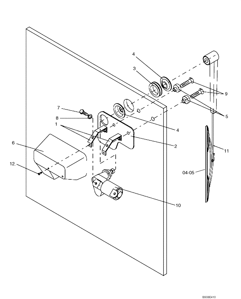 Схема запчастей Case SV210 - (04-04[01]) - WIPER ASSY, REAR (GROUP 410-1) (ND029818) (04) - ELECTRICAL SYSTEMS