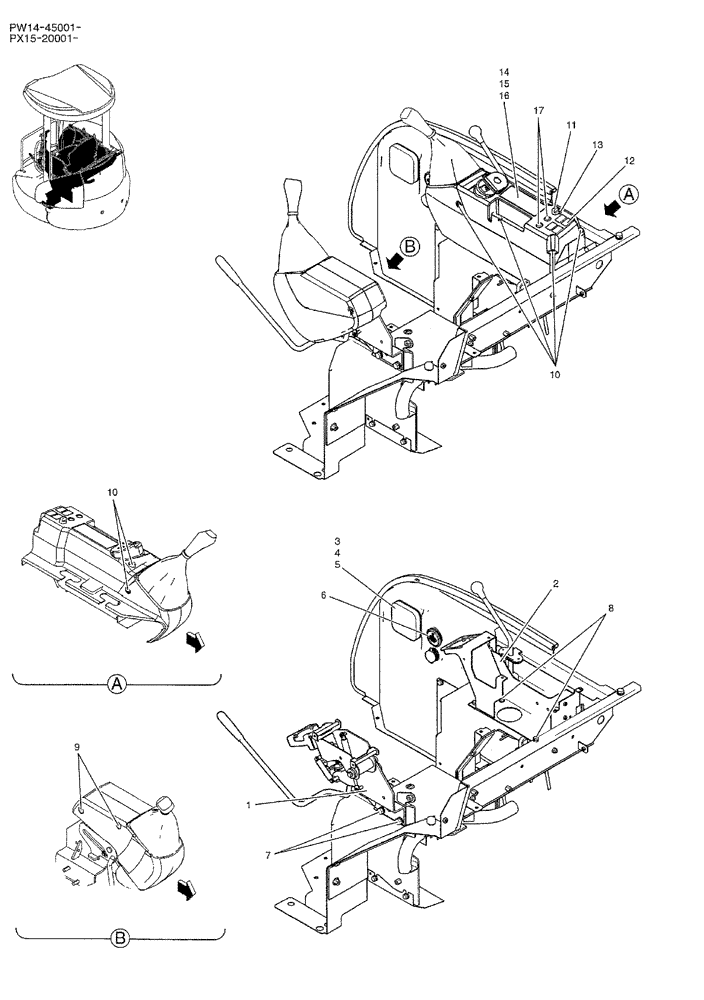 Схема запчастей Case CX36B - (01-026) - CONTROLS, OPERATORS (05) - SUPERSTRUCTURE