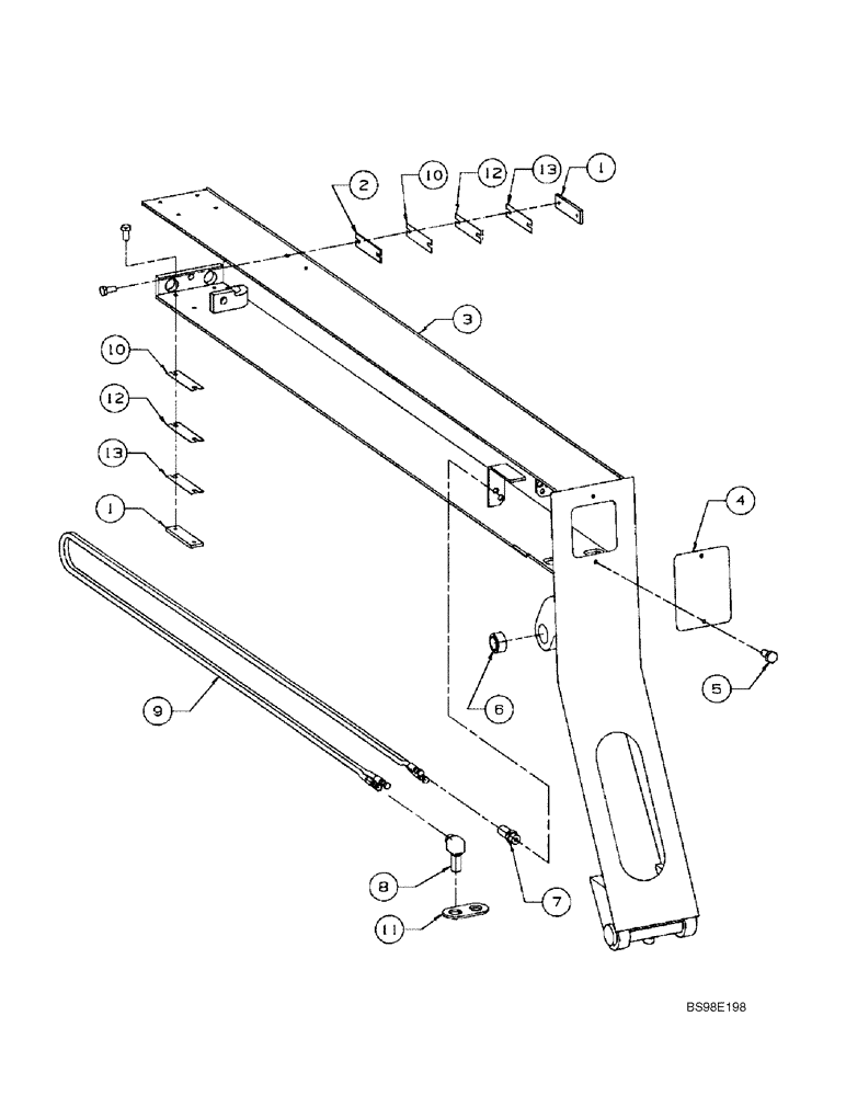 Схема запчастей Case 686G - (9-36) - INNER BOOM SECTION ASSEMBLY (ALL 686G MODELS; BSN 686GXR JFE0001848; 688G JFE0003613) (09) - CHASSIS/ATTACHMENTS