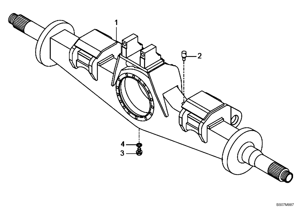 Схема запчастей Case 330B - (32A00000666[001]) - HOUSING, INTERMEDIATE AXLE (87682650) (11) - AXLES/WHEELS