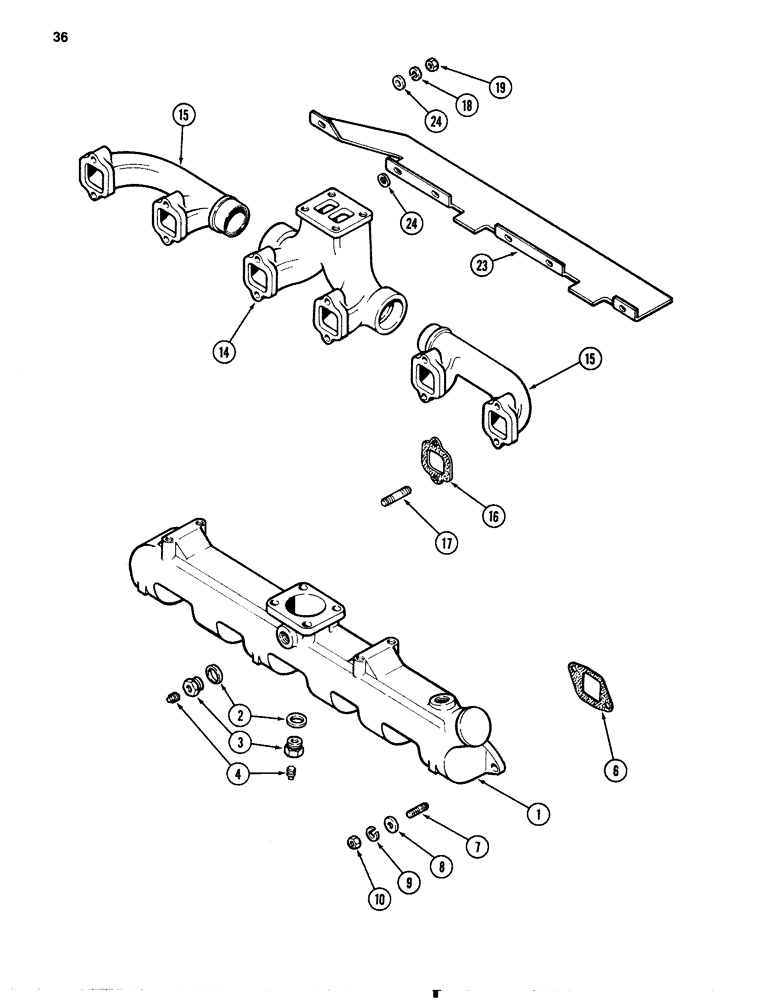 Схема запчастей Case 1080 - (036) - INTAKE MANIFOLD, 504BDT DIESEL ENGINE (10) - ENGINE