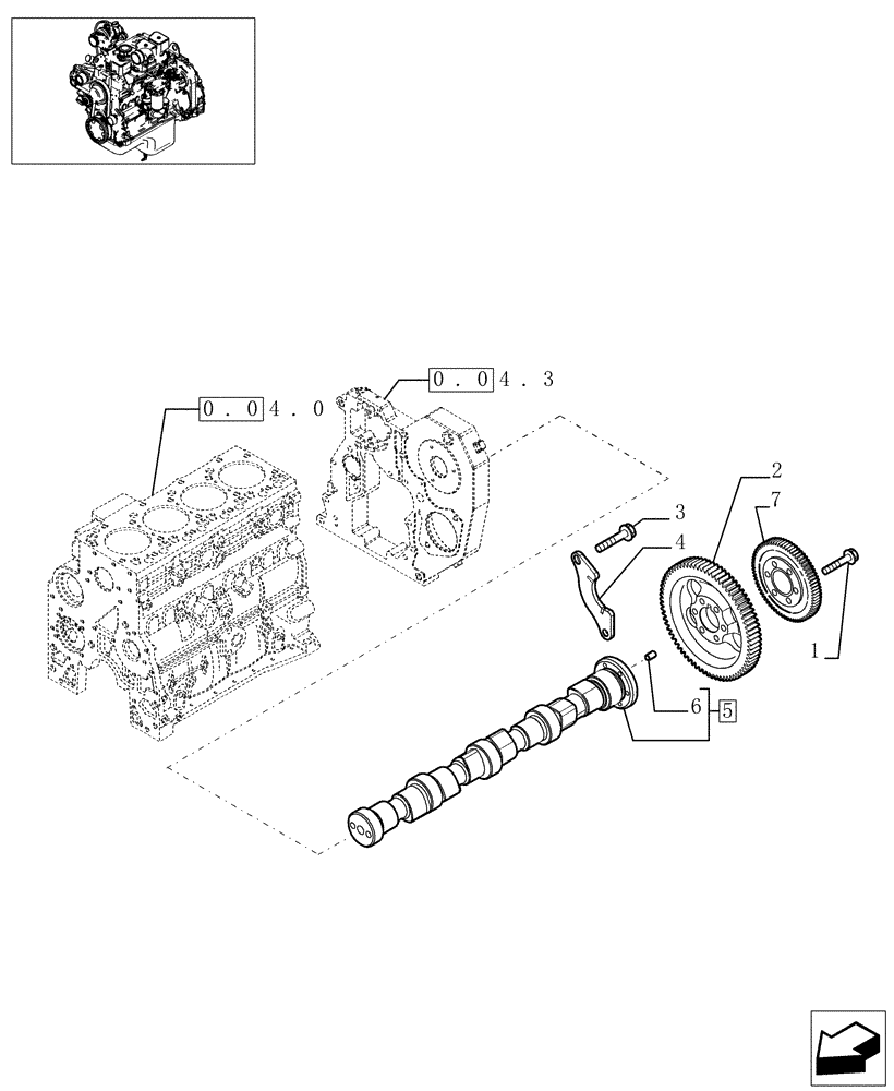 Схема запчастей Case F4DFE613G - (0.12.0[01]) - CAMSHAFT - TIMING CONTROL (504045971) 