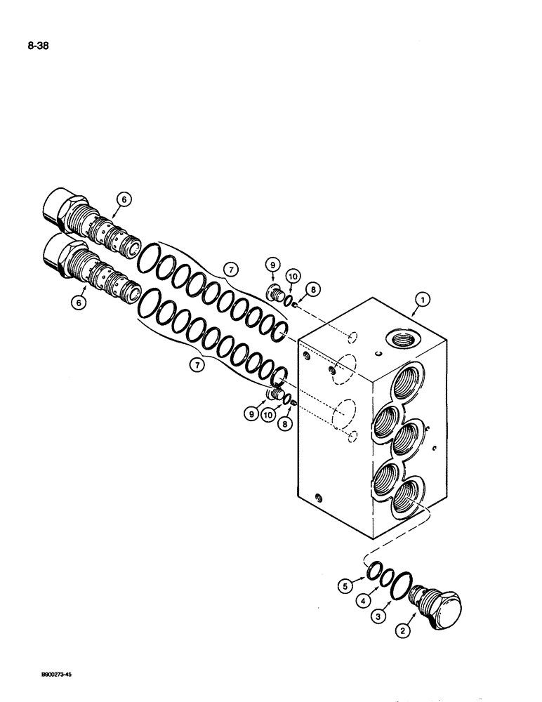 Схема запчастей Case 1085C - (8-038) - HIGH SPEED VALVE ASSEMBLY (08) - HYDRAULICS